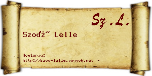 Szoó Lelle névjegykártya